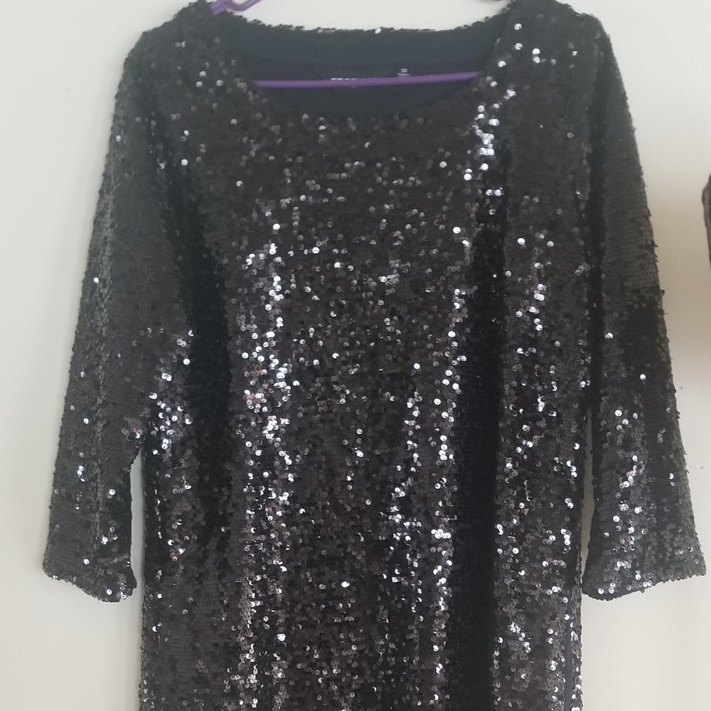 Black sequin mini dress Edge by Jen Rade